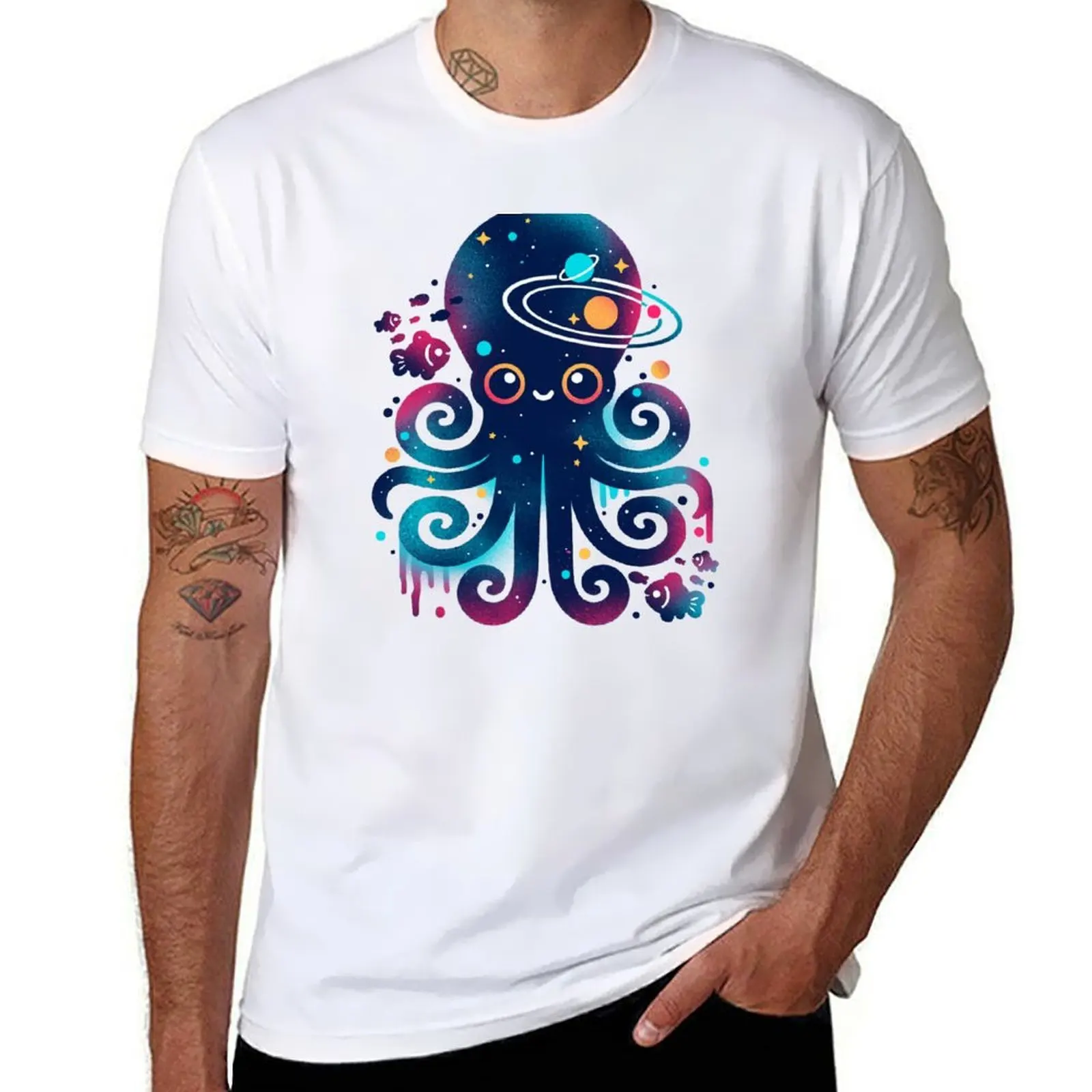 

galaxy man octopus shirt heavy cotton Space T-Shirt t t cotton pack anime for shirts tshirt man