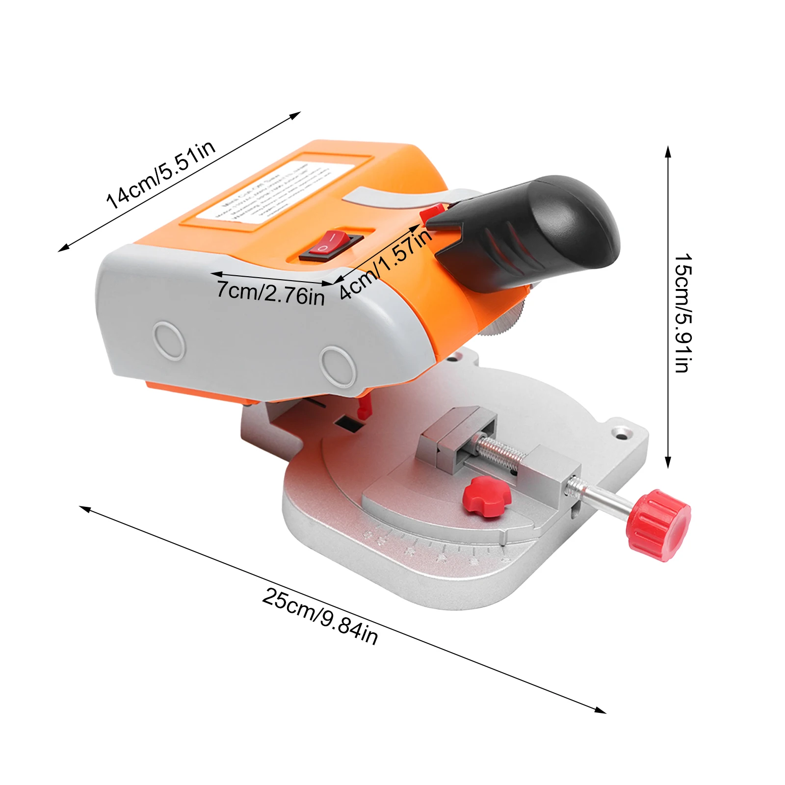 Mini Benchtop Cut-Off Miter Saw 0-45° Adjust Miter Gauge Metal Wood Cutting Tool Hobby Crafts