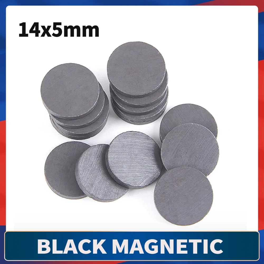 14x5 Black Magnets  Round Ferrite Magnet Strong Magnetic High Strength Refrigerator DIY Black Ferrite Magnet Patch 14x5mm