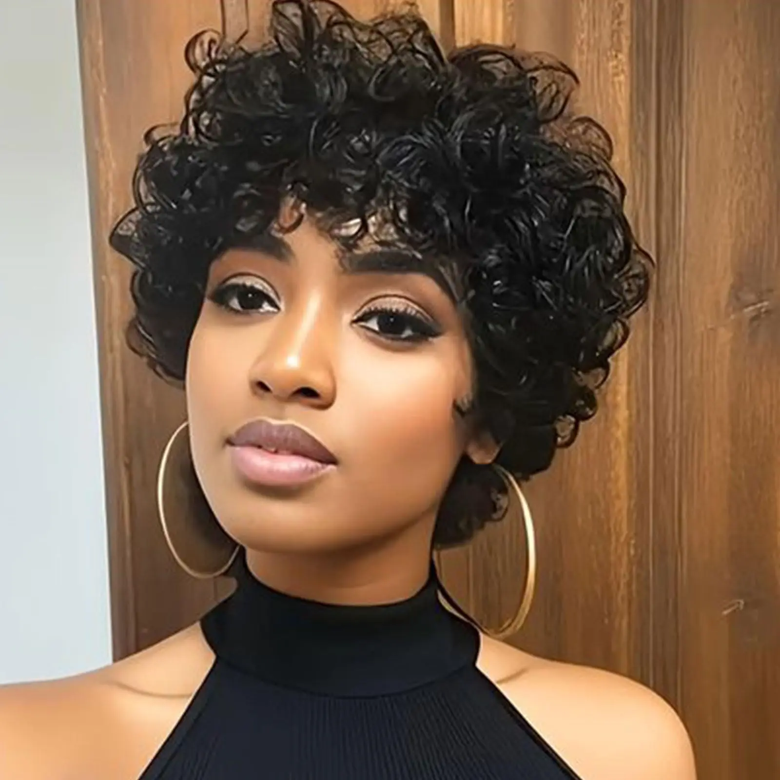 

Pixie Cut Rose Curly Human Hair Полностью машинное производство Парики для женщин Короткие натуральные вьющиеся парики из 100% бразильских натуральных волос