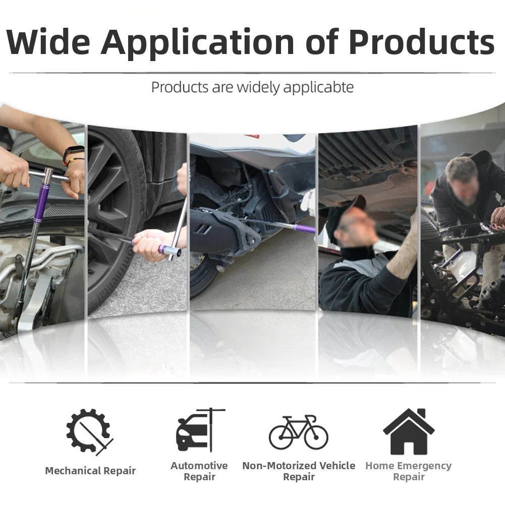 

Extra Long 1/2 Inch Drive T Type Socket Wrench with Rotating Handle for Automotive and Motorcycle Engine Repair