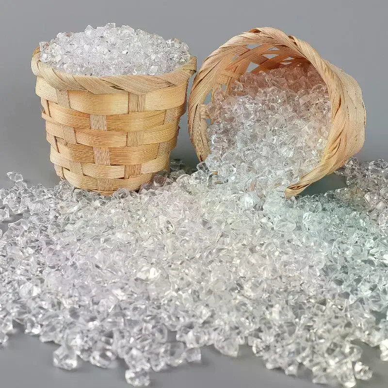 1 conjunto mini gelo transparente quebrado pedras de cristal grãos de gelo simulação adereços para casa de bonecas decoração em miniatura casa