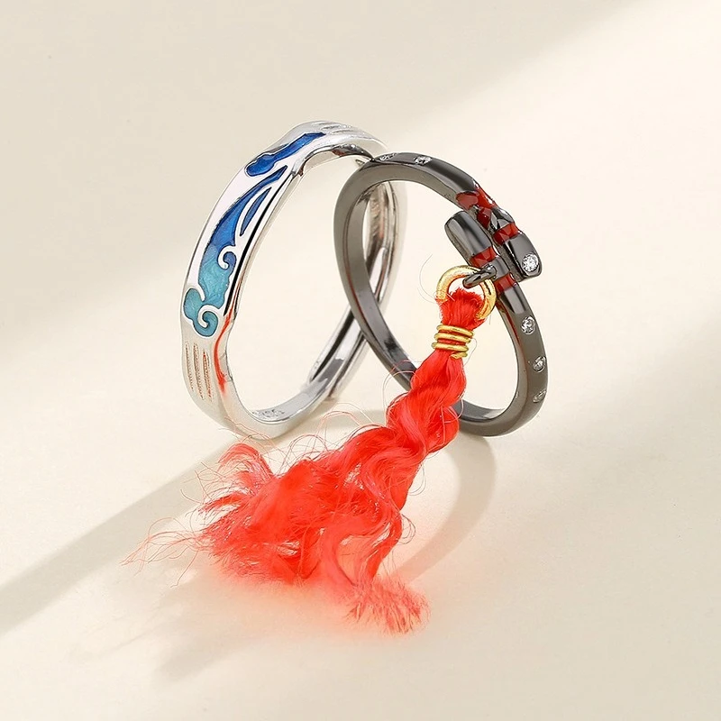 Anime Mo Dao Zu Shi Cosplay Couple Ring Wei WuXian Lan WangJi Lover Rings Ancient Style Gift Prop Accessories