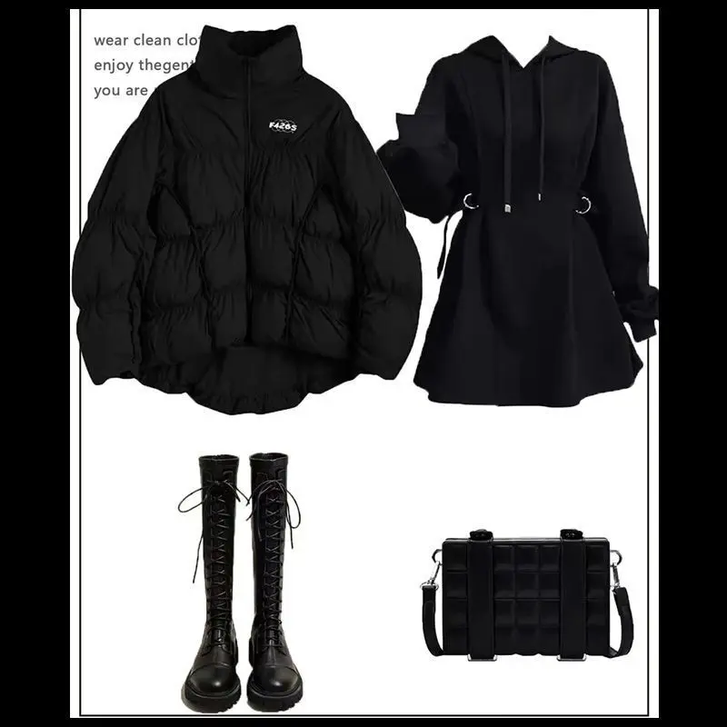 ملابس شتوية نسائية جديدة 2025 قطن Jaet Salt System Sle Slimming Dr الراقية ملمس مكون من قطعتين مجموعة Faionable Ense...