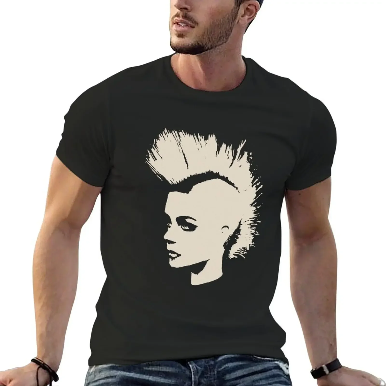 Punk Girl - unichrome print T-Shirt graphic tee shirt anime tshirt hippie clothes mens graphic t-shirts hip hop