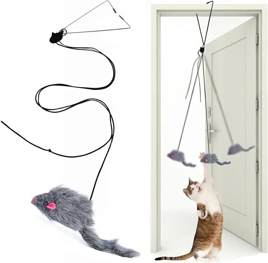 

Interactive Cat Feather Toys,Retractable Teaser Toy, Hanging, Indoor Cats, Kitten Play, Chase Exercise, 1 Pack