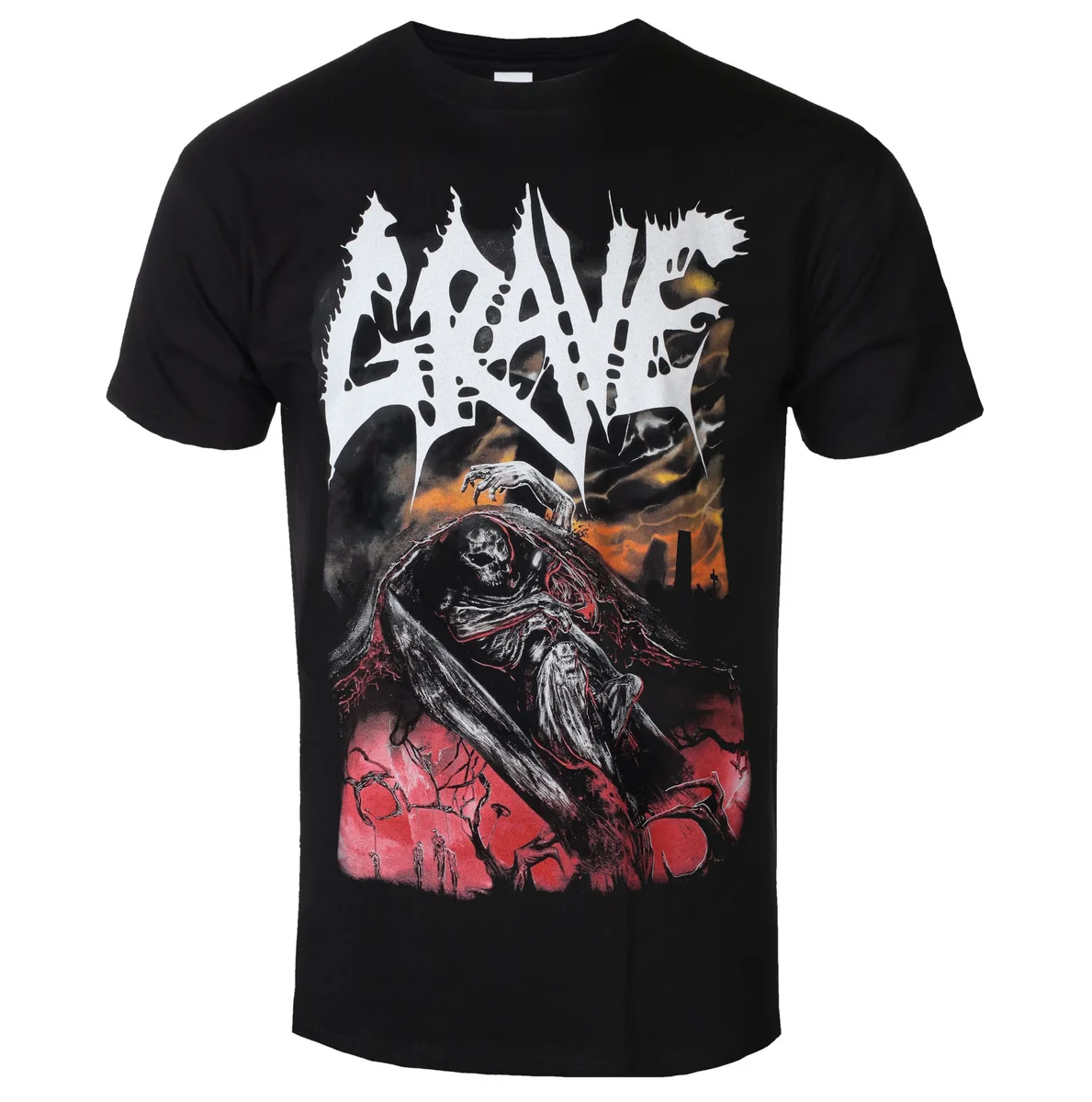 Grave Graphic Cotton Band T-shirt Unisex Summer Short Sleeve Fashion Brand Tee Luxury Casual Vintage Tees