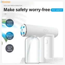 Nano Steam Gun Wireless Hair Care Nano Hydration Sprayer Portable Hot Dyeing Care Blue Micro Mist Machine Atomization Sanitizer