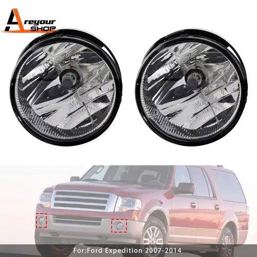 Par de luces antiniebla delanteras con bombillas para Ford Expedition 2007 2008 2009 2010 2011 2012 2013 2014 lente transparente