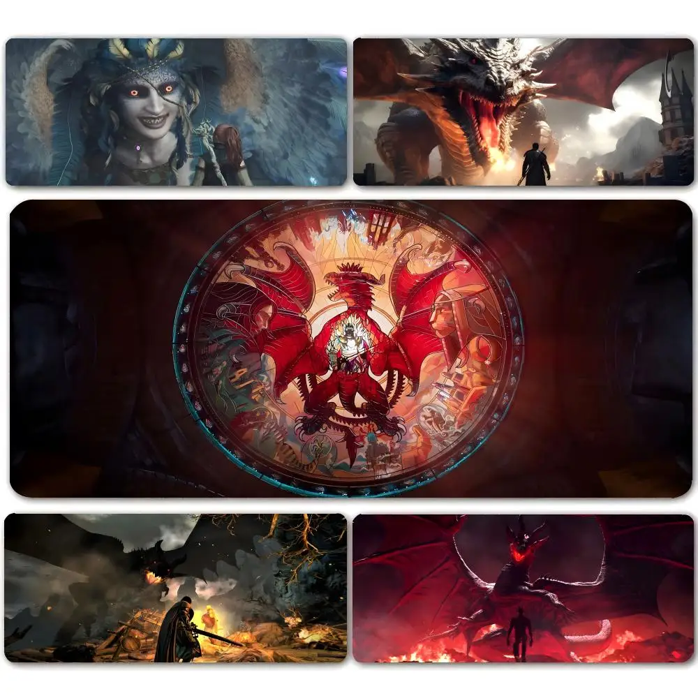 Dragons Dogma 2 RPG Game Mouse Pad Mousepad Large Gaming Mouse Pad LockEdge Thickened Computer Keyboard Table Desk Mat