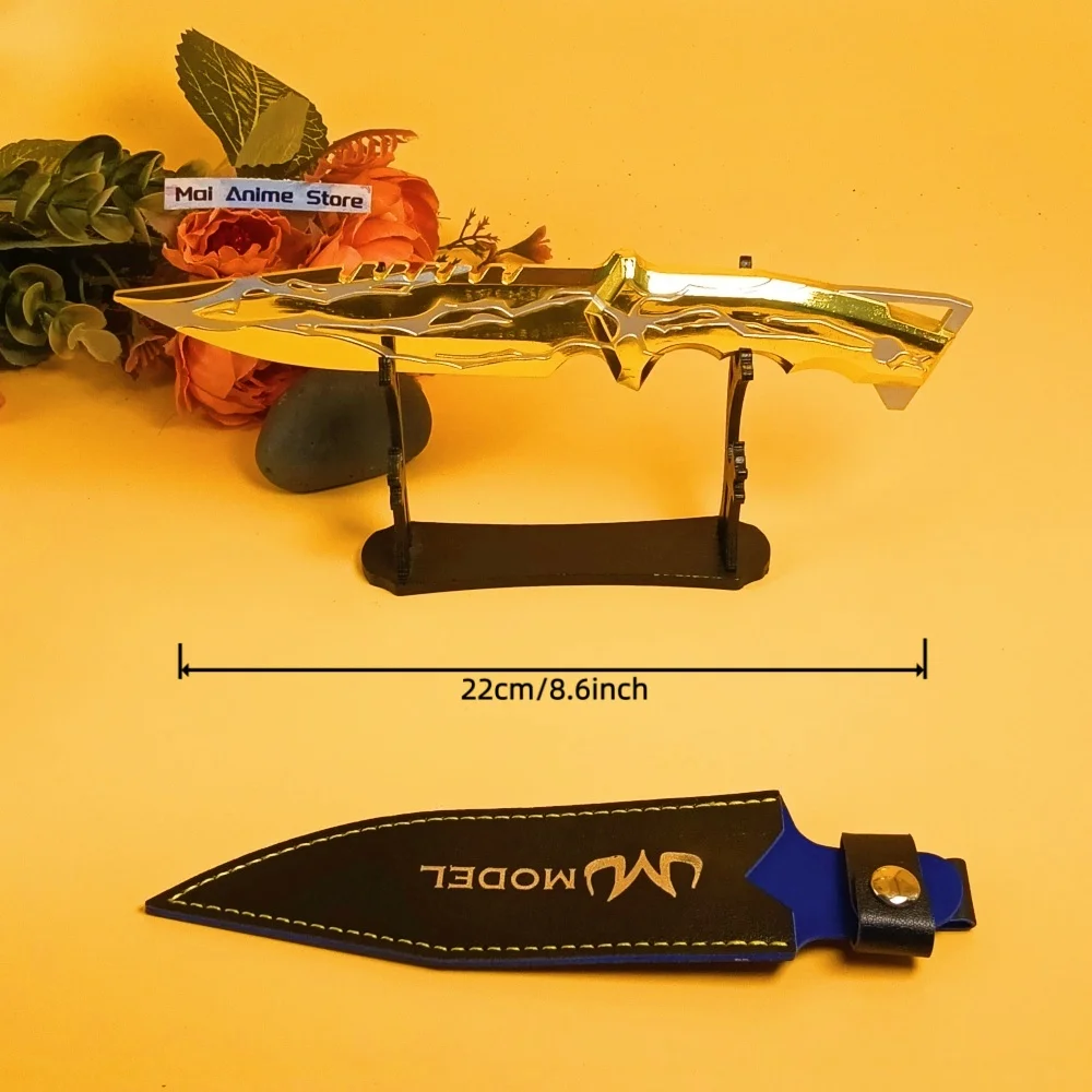 8.6/11.6 polegada valorant katana espada de metal real katana samurai sabre ouro ninja faca lâmina anime cosplay prop brinquedo afiado presente