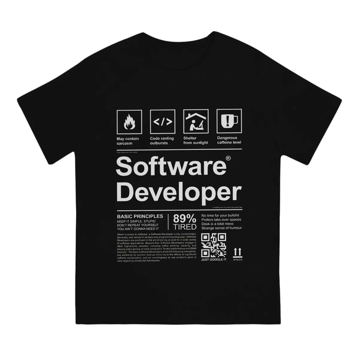 UTER Programmer Code Linux SOFTWARE DEVELOPER Tshirt Graphic Men Tops Vintage Homme Summer Polyester Clothes Harajuku T Shirt