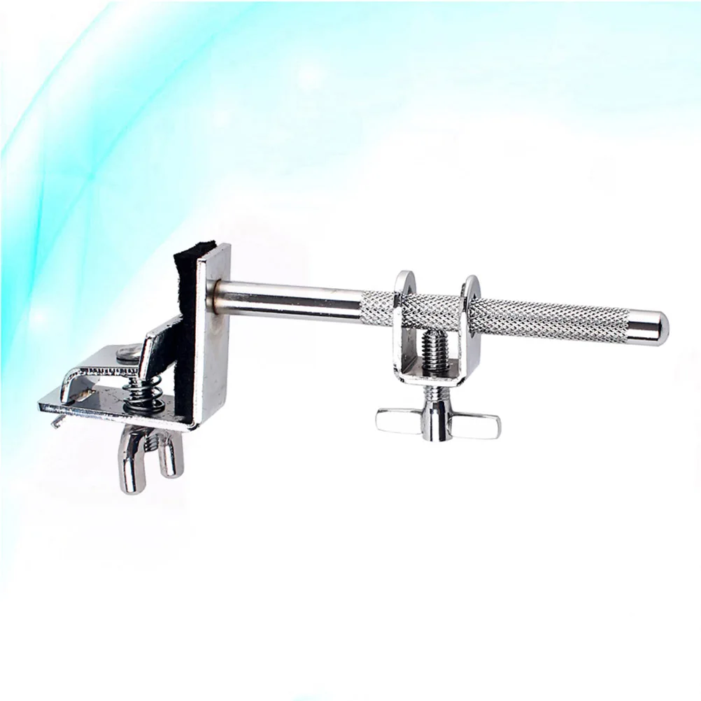

Metal Bass Drum Mounted Holder Bracket Adjustable Up Down Parallel Jaws Strong Clamping Attach Woodblock Simultaneously Silver