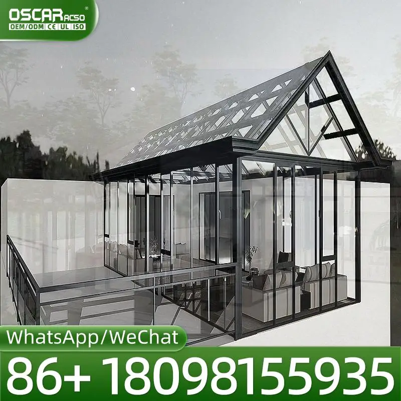 6x12ft Ventilated Sliding Door Aluminum Greenhouse Glass Sunspace for Backyard Garden Patio sunroom