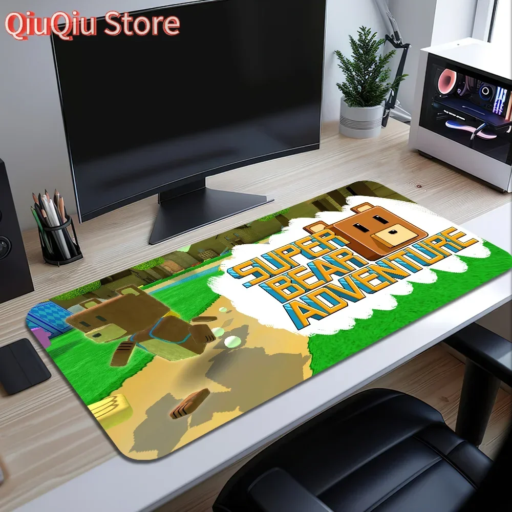 

S-Super Bear Adventure Mouse Pad Large Desk Mat Keyboard Ergonomic Office Rubber PC Non-slip Anti-fray Home Custom Best Price