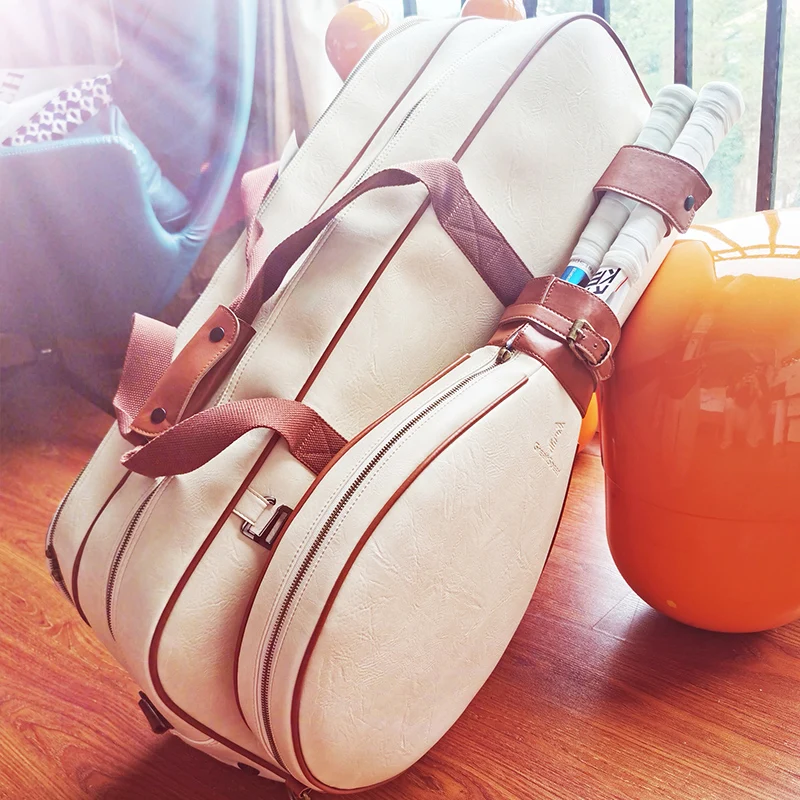 

GreatSpeed Four Grand Slam Tennis Badminton Bag Unisex Retro Shoulder Backpack Independent Shoe Compartment Sports Gear