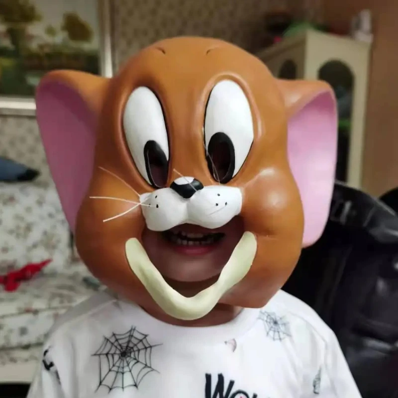 

Kid's Size Mask Cartoon Cartoon Cat and Mouse Children's Funny Latex Mask Cosplay Accessories Halloween Party Costume Prop