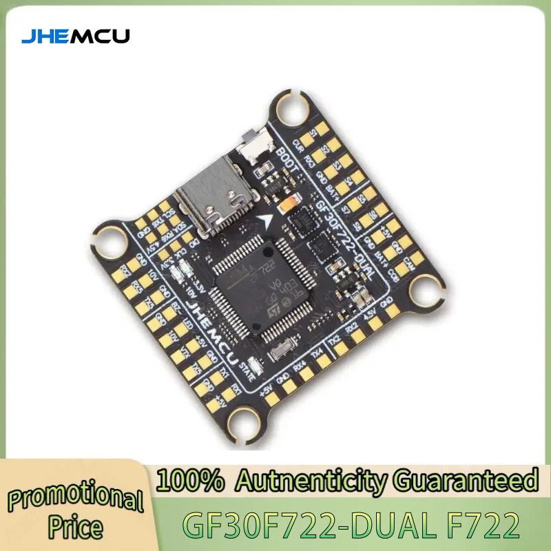 

JHEMCU GF30F722-Dual F722 Flight Controller Double BEC Double Gyro High-definition 3-6S Lipo for RC FPV Drone