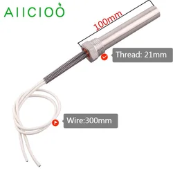 Resistencia de inmersión eléctrica para agua, calentador de cartucho de 1/2 pulgadas, 12V, 24V, 100mm