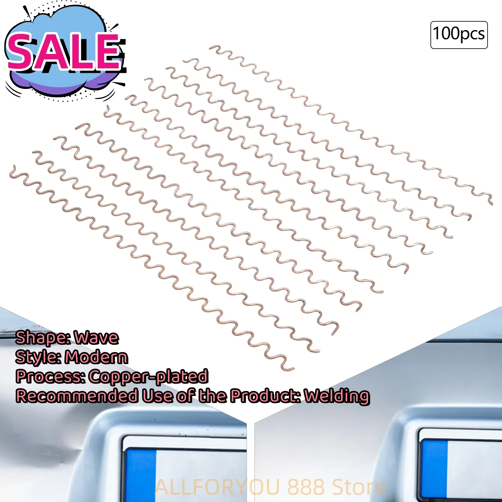 

100Pcs*Dent Puller Wavy Welding Wires for Welding Automotive Iron Sheets Good Plasticity