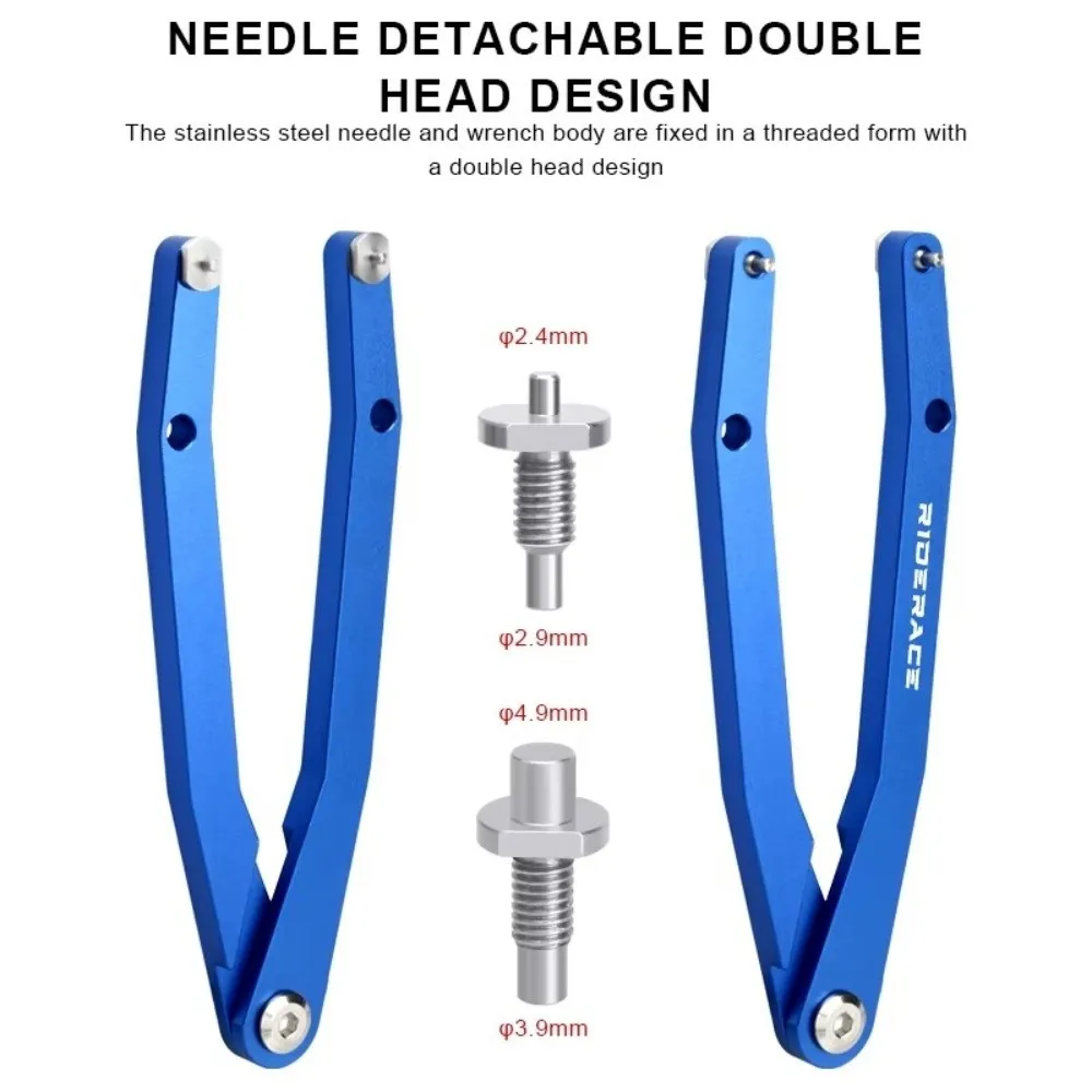 

Aluminum Alloy Bike Needle Hook Wrench Double-Headed Adjustable Bicycle Wrench Bolt Cap Easy Maintenance Bottom Bracket Tool