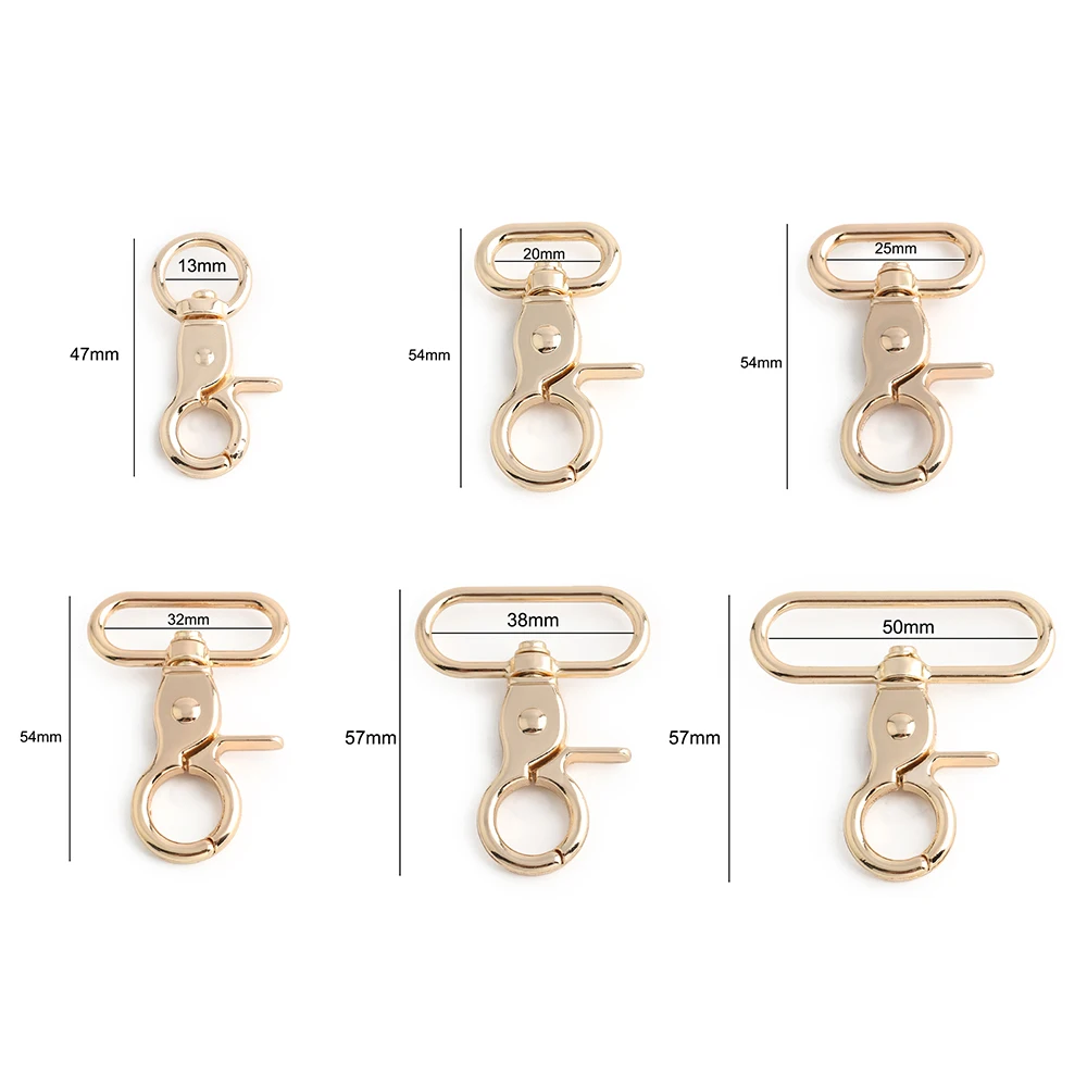 30PCS 13-50mm Metal Bag Strap Buckles Swivel Trigger Lobster Clasp For Handbag Purse Shoulder Strap Dog Chain Collar Accessories