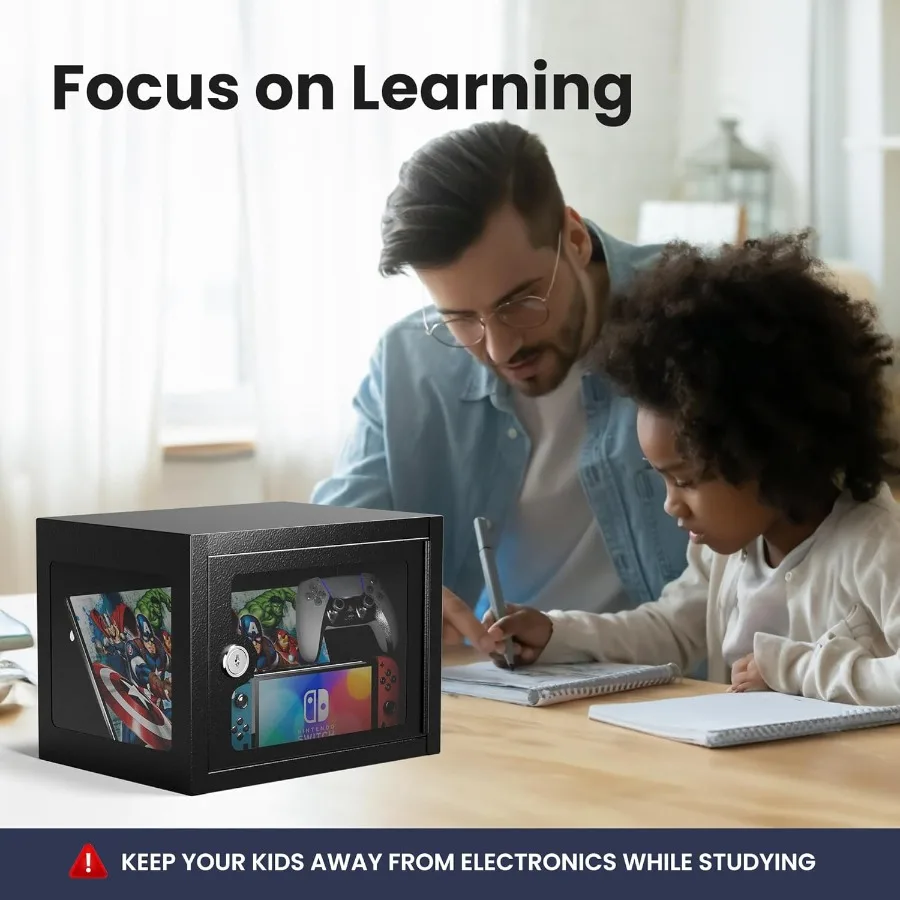 Small Safe with Combination Lock 0.22 cu. ft. Mini Money Box for Medicine Storage for Grandmother Secure Phone and PSP Safe Box