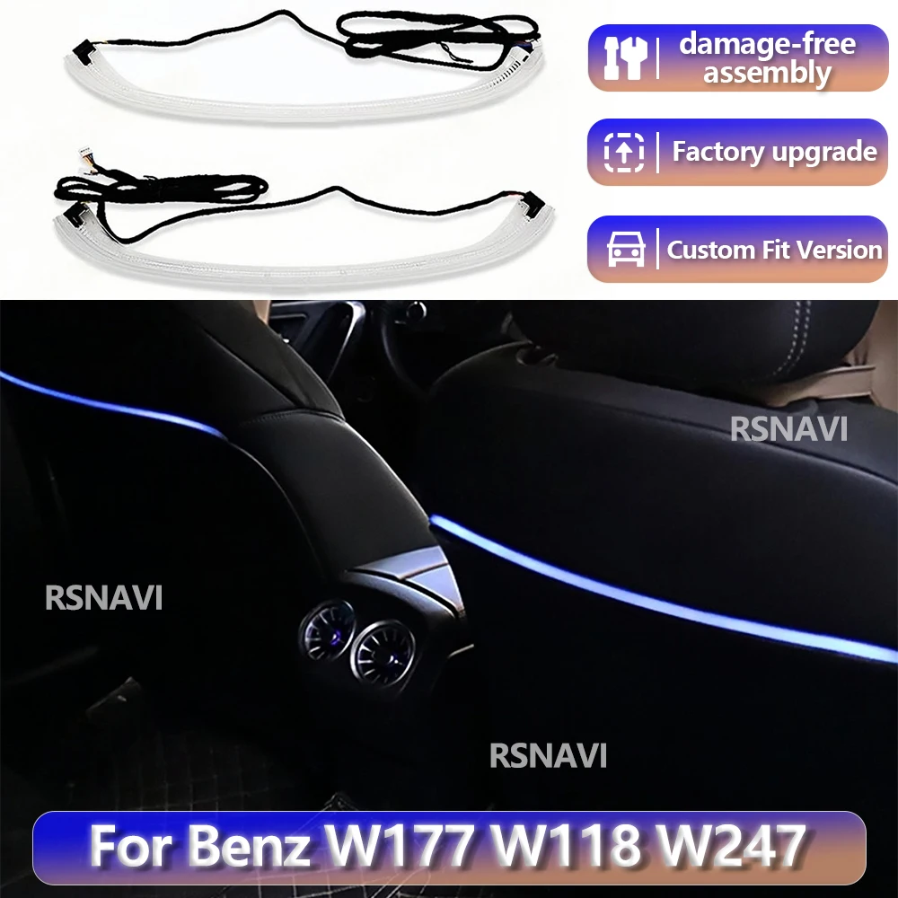 RGB Color Streamer For Benz W177 W118 W247 A B Class 2018-2025 256 Colors LED Seat Back Lamp Backrest Ambient Light APP Control