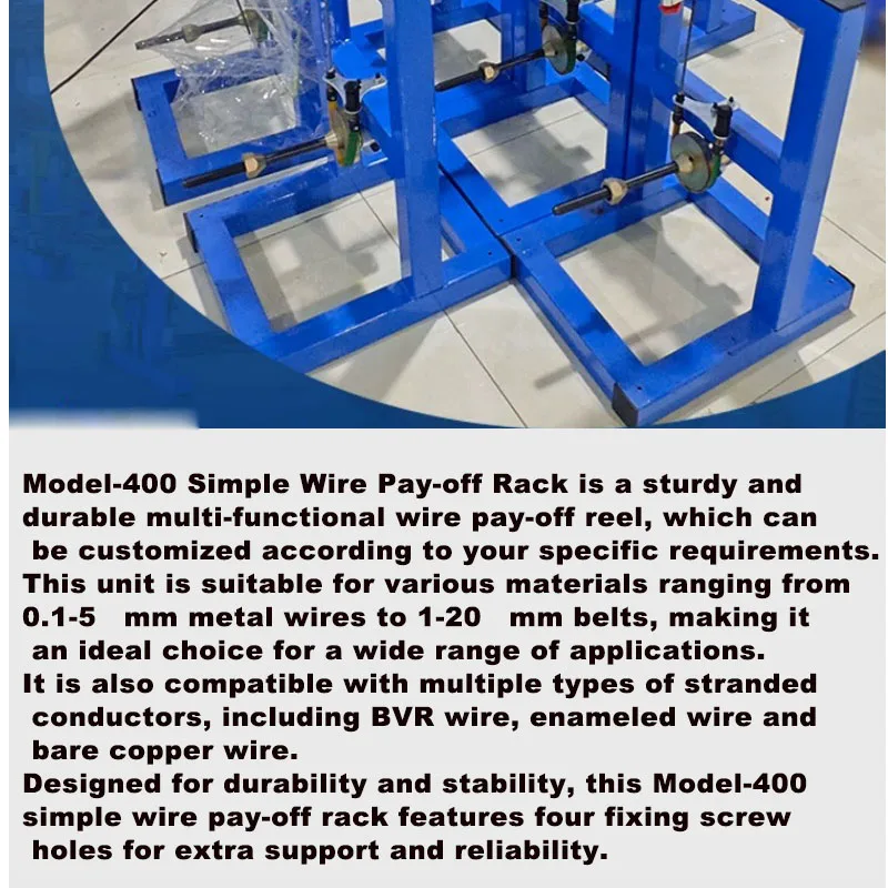 2 Spool Wire Pay-off Stand Magnetic Tensioner Cable Unwinding Machine for Extruder Wire Production Line