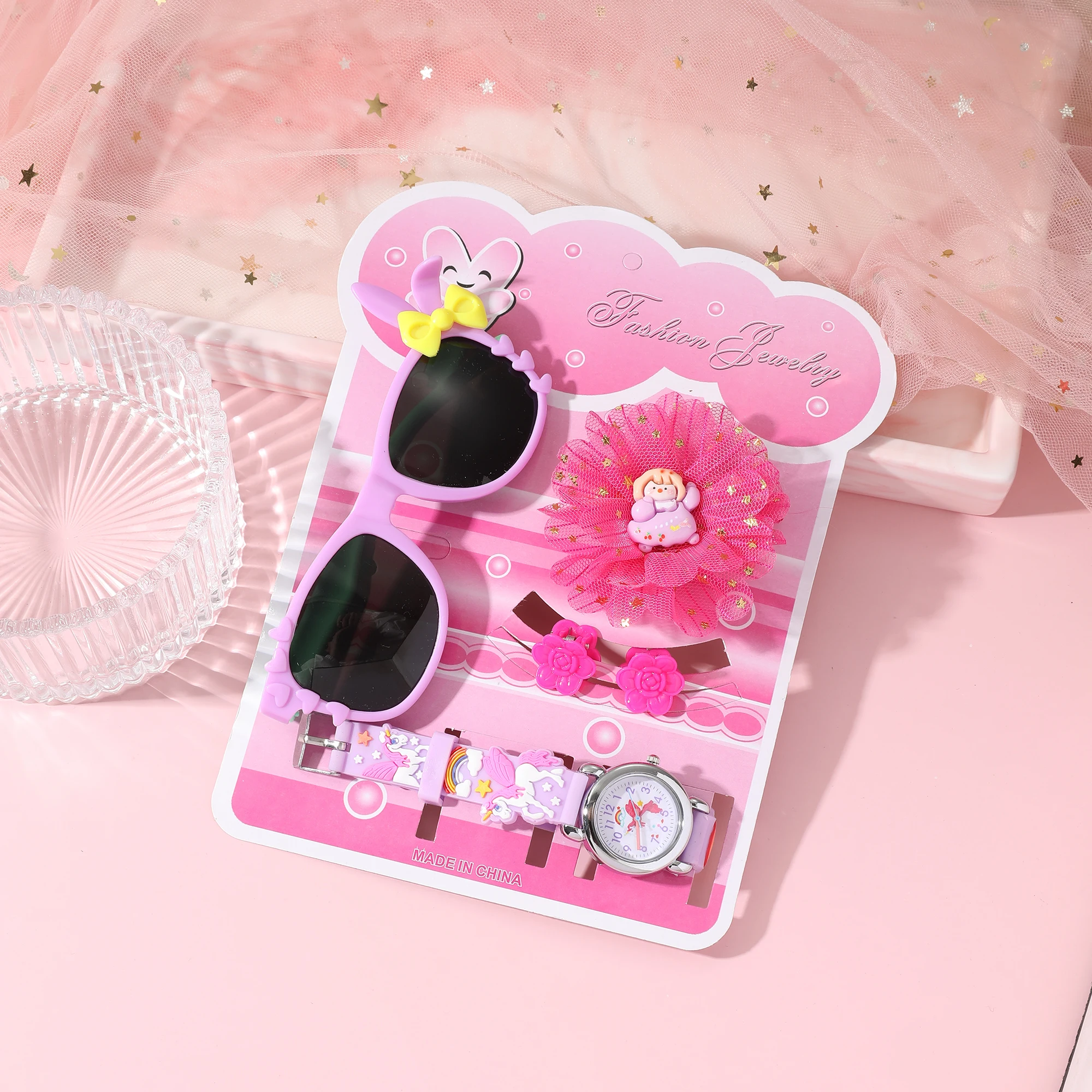 Nowe zegarki dla uczniów z kreskówek z dinozaurami świecące kwarcowe zegarki biżuteria mały prezent czteroczęściowy zestaw