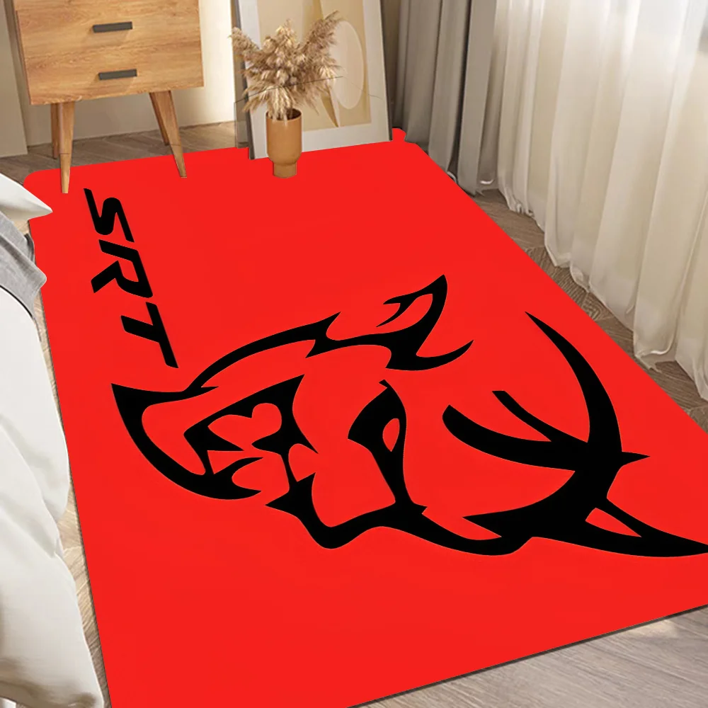 SRT Hellcat Demon Dodge Challenger Car Racing Bath Mat Kids Room Bedroom Decoration Balcony Anti-Slip Doormat Living Room