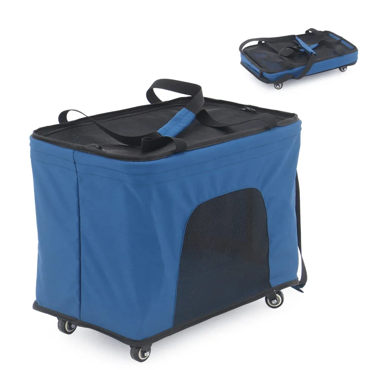 

Foldable Storage Cats and Dogs Carrier Breathable Puppy Travel Trolley Bag Pet Stroller