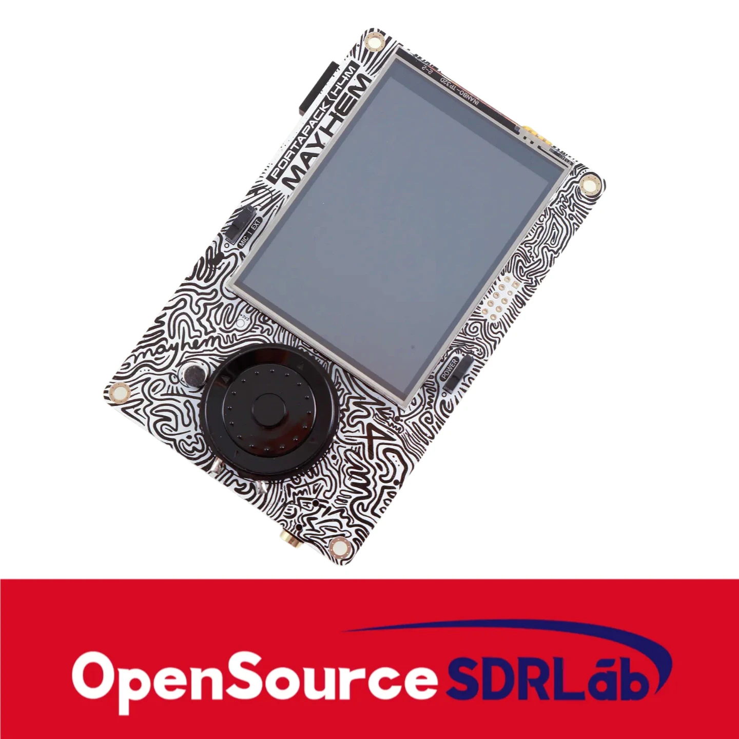 Analizator widma OpenSourceSDRLab Portapack H4M i przezroczysta obudowa z głośnikiem i baterią litową 2500 mAh