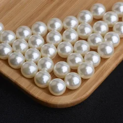 4 / 6 / 8 /10mm White No hole Beads Acrylic Round Pearl Loose Beads For Jewelry Making DIY
