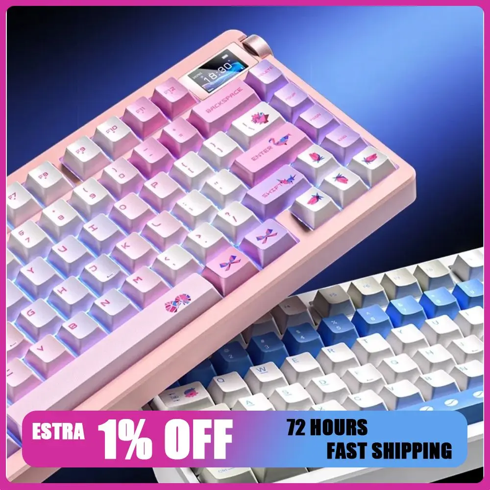 

Aula NOVA75 Bluetooth Wireless Mechanical Keyboard 1.14 Inch Screen Metal Knob Tri-mode Gaming Keyboard Gasket Hot Swap 1000mAh