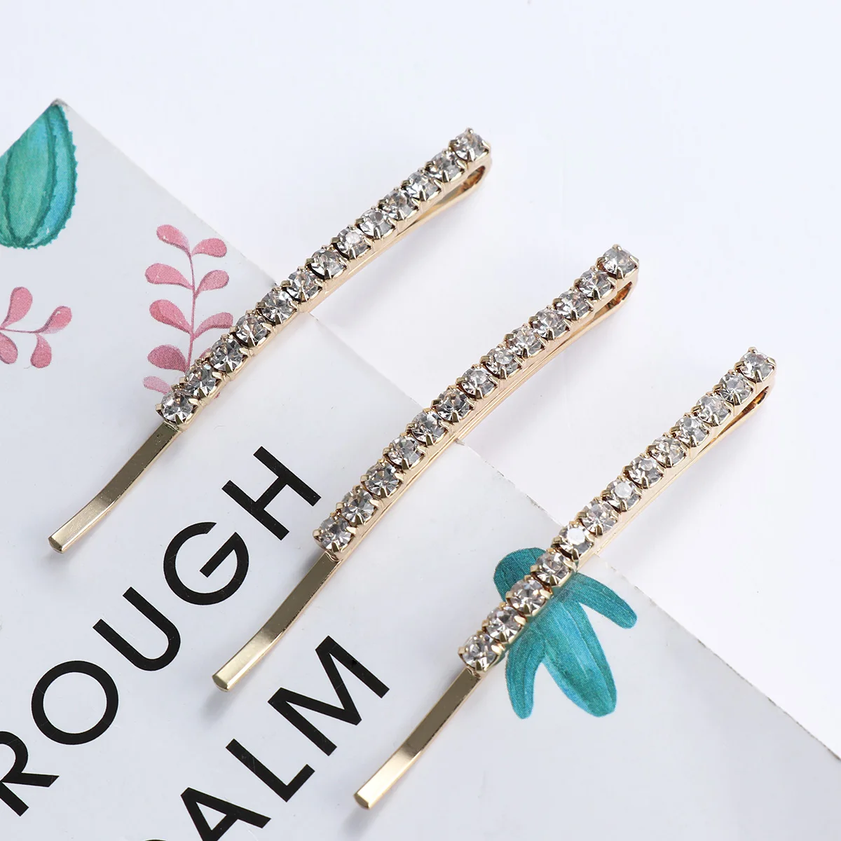 

12 Pcs Rhinestone Hair Clip Spring Clips Women Pin Decorative for Barrettes Hairpin Girl