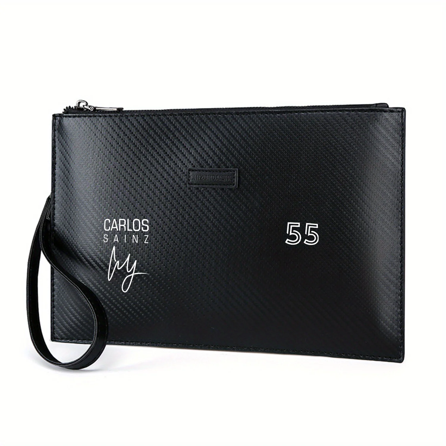 

CARLOS SAINZ number white 55 signature Elegant Printed PU Men's Handbag Fashionable and Practical for Everyday Carry