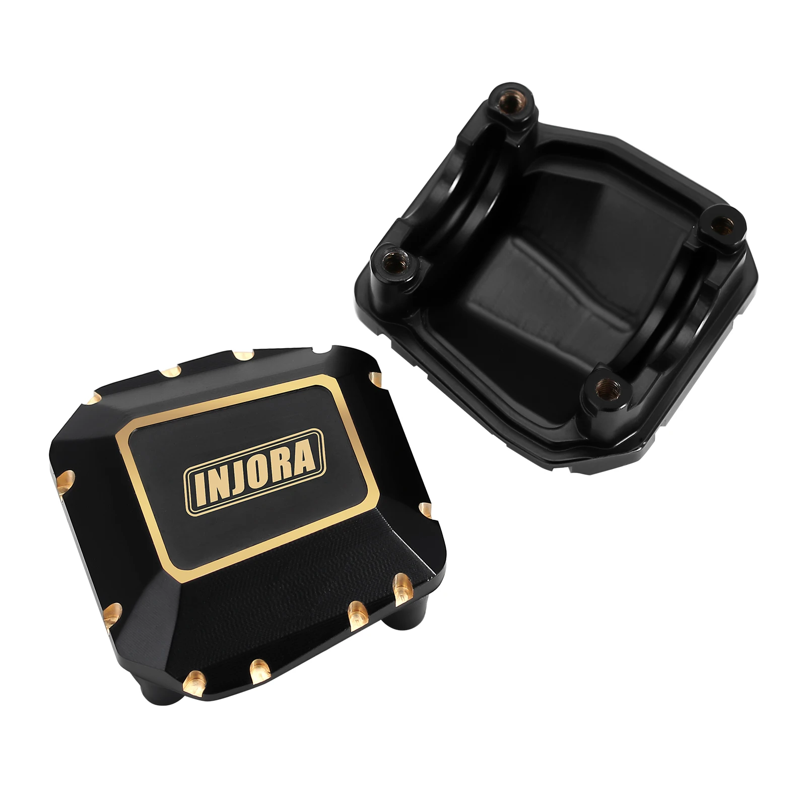 INJORA 38g Black Coating Brass Differential Axle Cover for 1/10 RC Crawler SCX10 PRO SCX10 III AR45 Upgrade