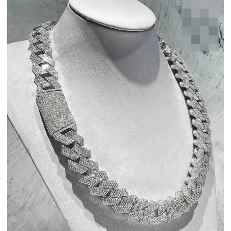 

Золотистая цепочка Cuban Link 20/22/24 дюйма для женщин и мужчин, двухрядное колье с ромбовидными стразами, хип-хоп украшения