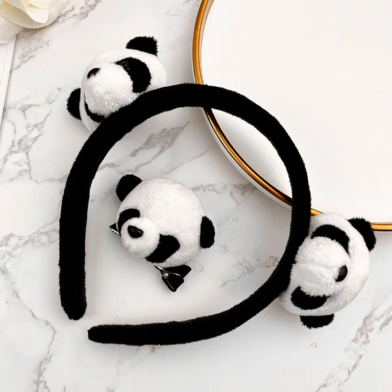 Cute panda headband, face wash, facial mask, hairband, super cute animal cartoon hairpin, anti-slip headband, headband