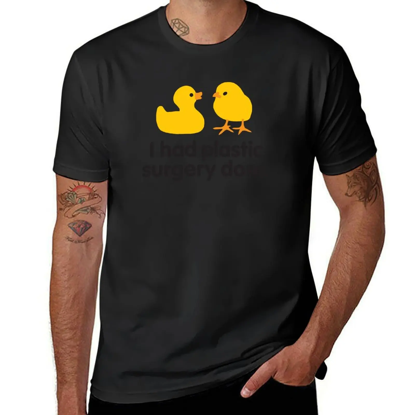 I had plastic surgery done (rubber duck) T-Shirt heavyweights cute tops t shirt for men