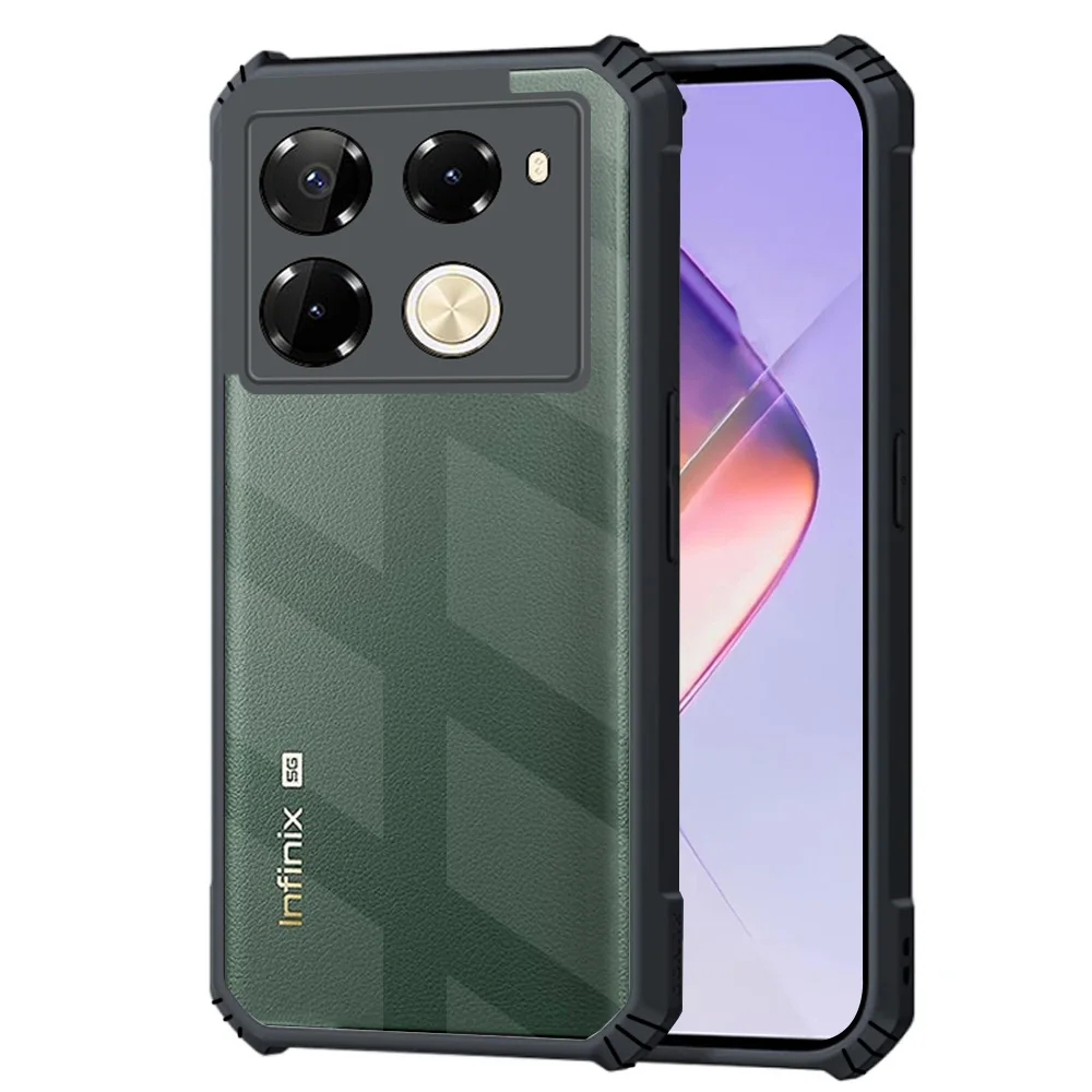 Clear Acrylic TPU Frame Back Cover For Infinix Note 40 Pro + Case Shockproof Bumper Armor Fundas For Infinix Note 40 Pro 4g 5g