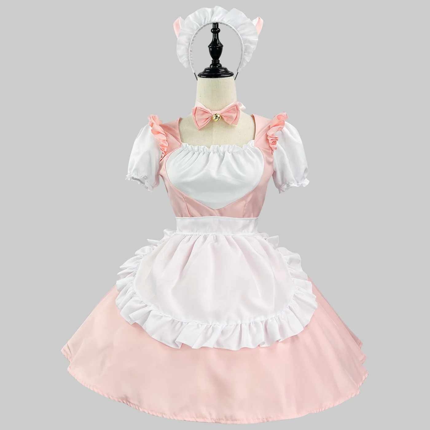 Pink Maid Costume Japanese Anime Cosplay Sweet Classic women Lolita Fancy Apron Maid Dress Pink Black Set Halloween dress