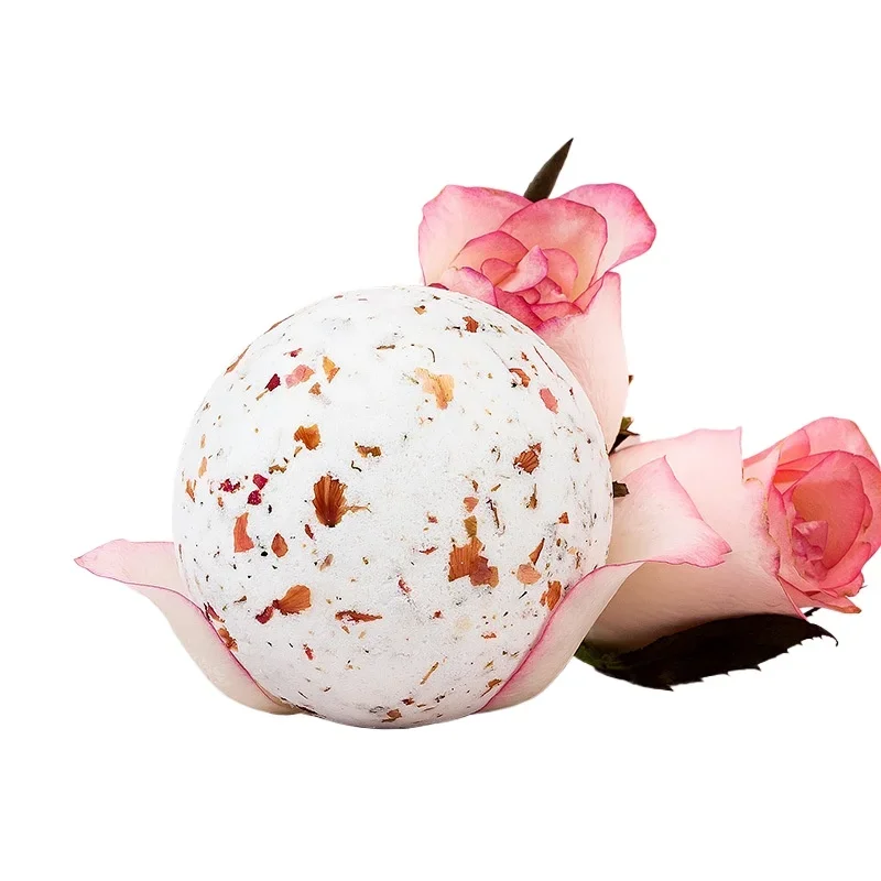 Rose Milk Bath Salt Ball Exfoliating Essential Oil Bubble Bomb