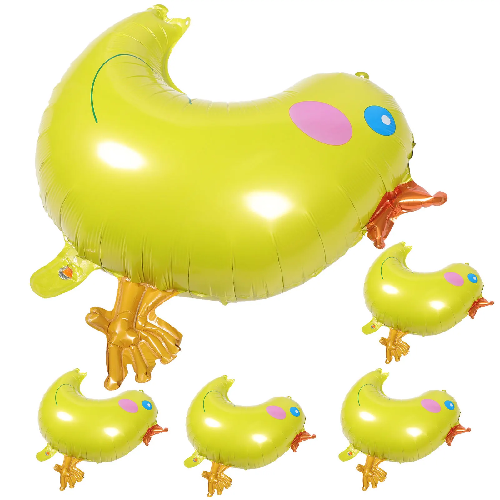 

5Pcs Chicken Foil Balloons Cartoon Pattern Durable Birthday Party Decoration Reusable Birthday Balloons Set Decor