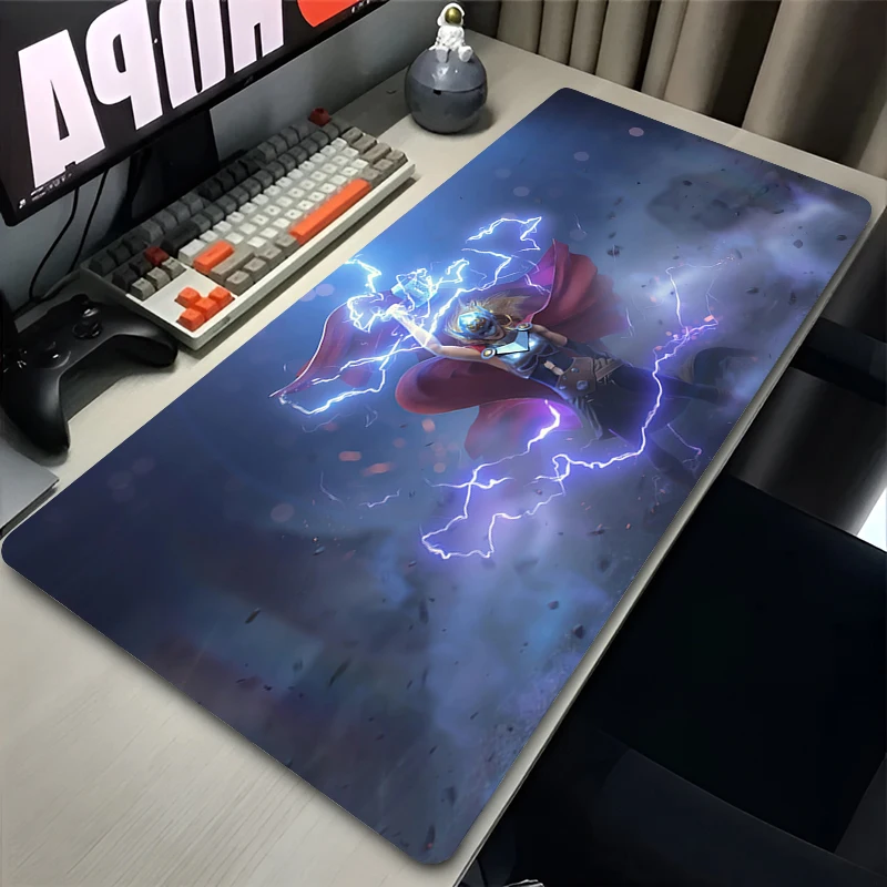 Alfombrilla de ratón Marvel Thor God HD, alfombrilla de ratón para juegos, portátil, accesorios de escritorio de oficina, teclado grande para juegos de ordenador, alfombrilla antideslizante