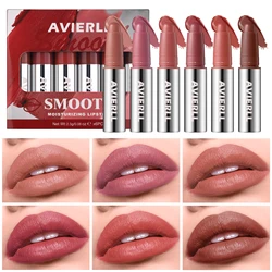 Lipstick Set of 6 - Long-Lasting Waterproof Matte Lip Crayon, Moisturizing High Pigment Lipstick for All Skin Types