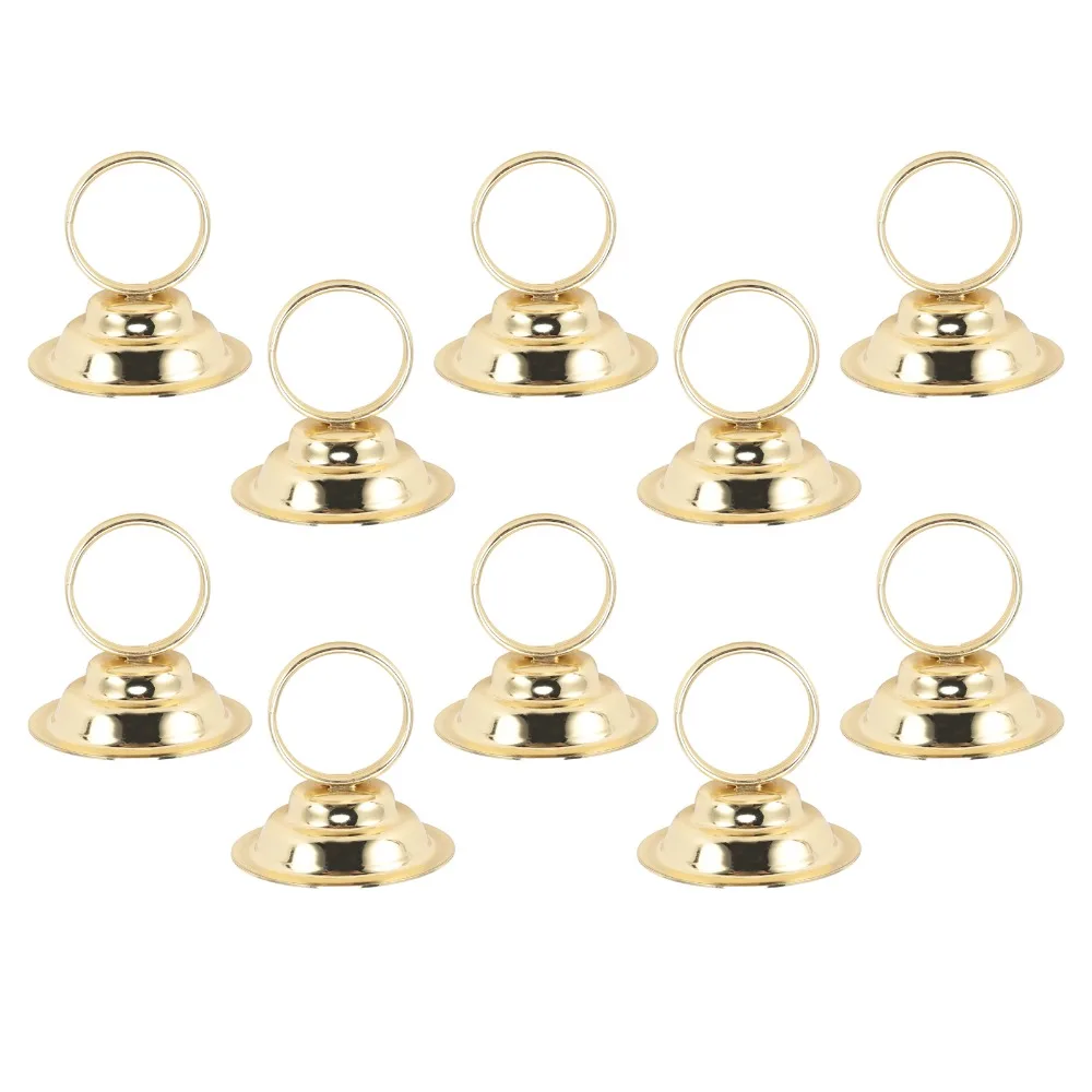 10 Pcs Hemispherical / Tower‑shaped Table Number Holders Electroplating Wire Picture Holders