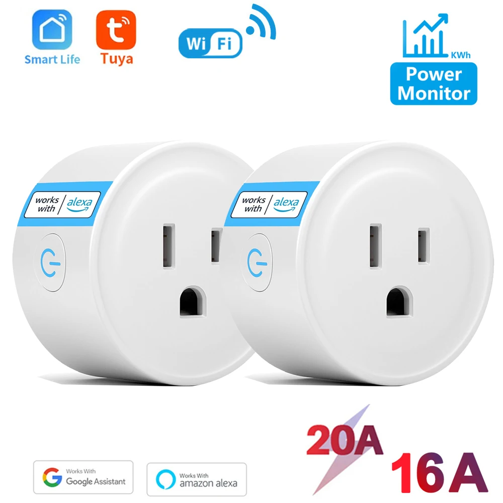 

Tuya Smart Wifi Plug US Standard Wireless Outlet Remote Control Smart Home Appliances Work With Alexa Google Home