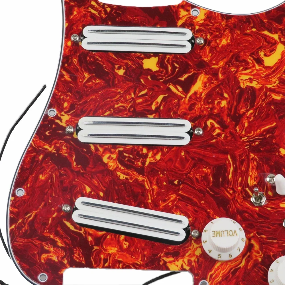 HX--brand new-Red Tortoise Pickguard White Pickups Dual heat track Humbucker Pickups Versatility Pre-Wired Pickguard
